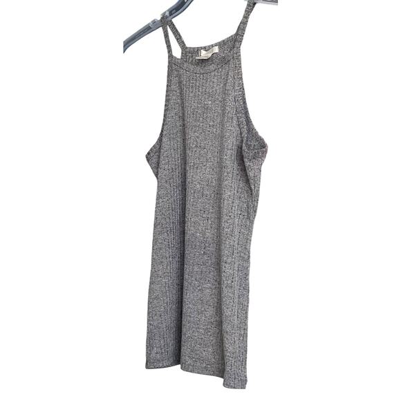 BOZZOLO ROUND NECK, THIN  SHOULDER STRAPS, RIBBED KNIT TANK TOP, L, GREY - Picture 3 of 9